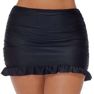 RAISINS CURVE Tankini Skirt in Black with Ruffle Hem, NWT, Sz. 18W